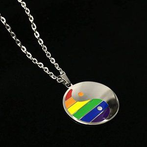 🆕Rainbow Pride Yin Yang LGBTQ Stainless Steel Necklace